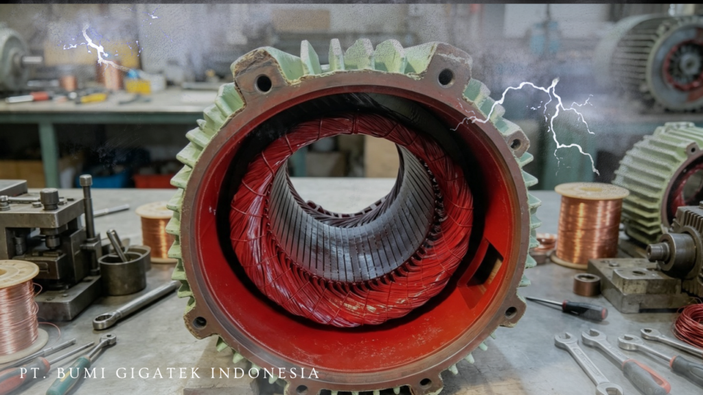 Rewinding AC Motor black and red spooky horror youtube thumbnail